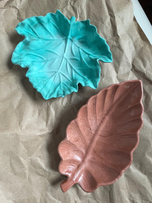 Handcrafted gypsum leaf White Minimalist Wall Art Table Accent Modern Nature inspired Gift