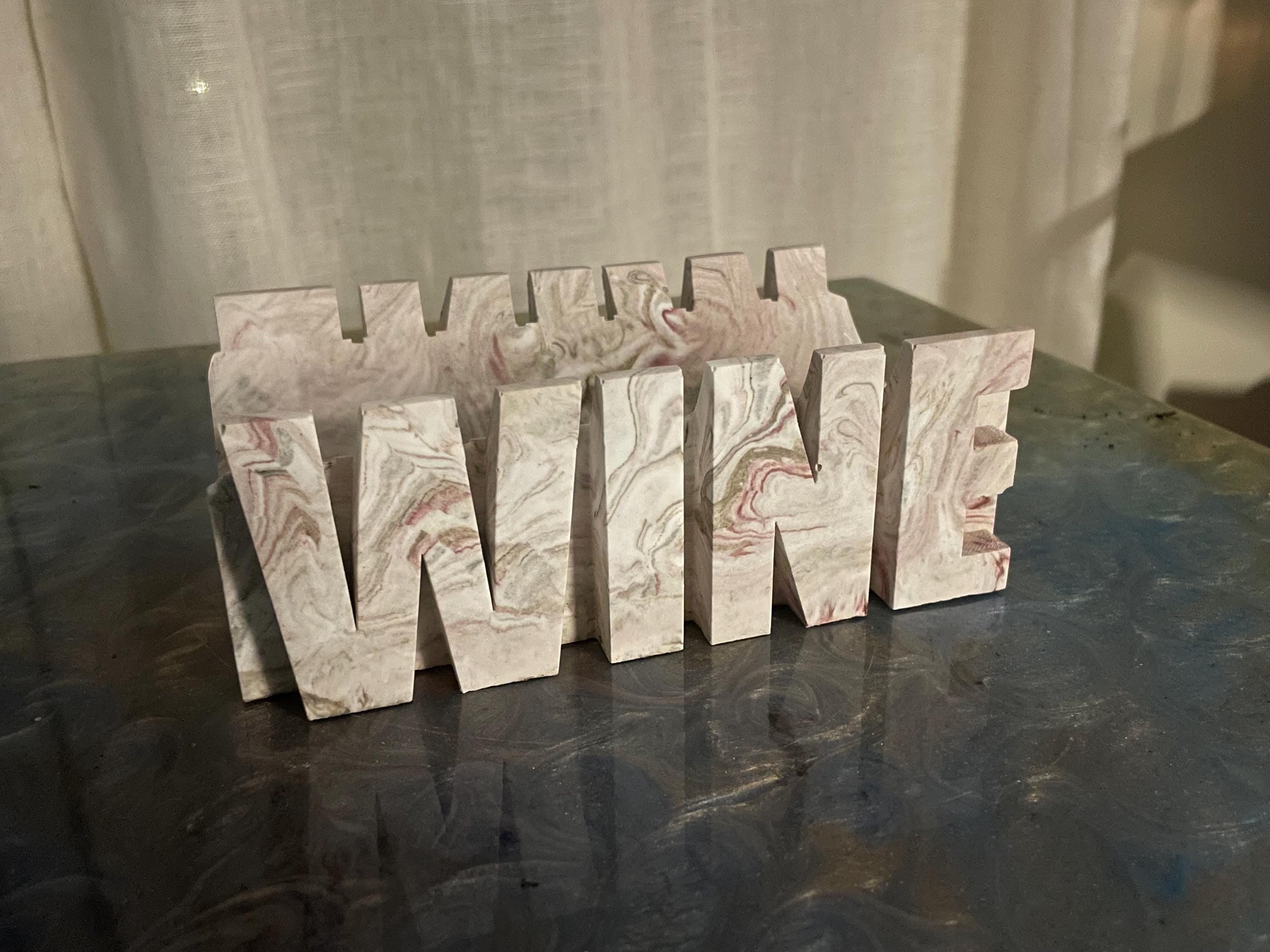 Gypsum Wine Holder Sculptural Plaster Display Stand for Kitchen or Bar Modern Wine Rack