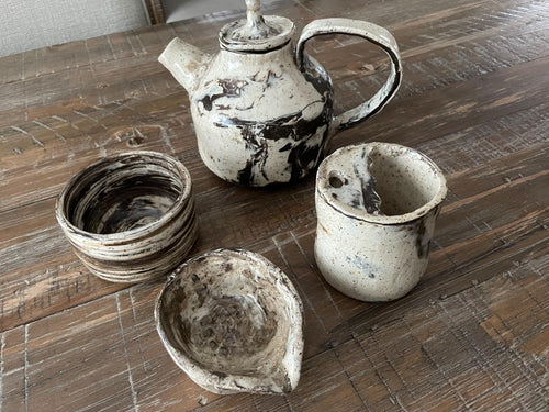 Ceramic rustic tea set